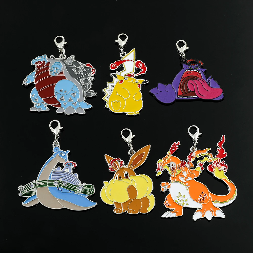 Anime Pokemons Keychain Cute Figure Pikachus Squirtle Charmander Pendant Keyring Car Backpack KeyHolder Jewelry Accessories