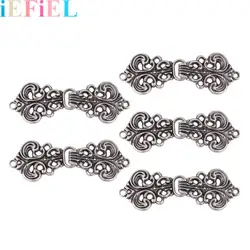 5 Pairs Vintage Chinese Knot Buttons Flower Fasten Clasps Sweater Cardigan Fastener DIY Decor Hook and Eye Buckles for Clothing