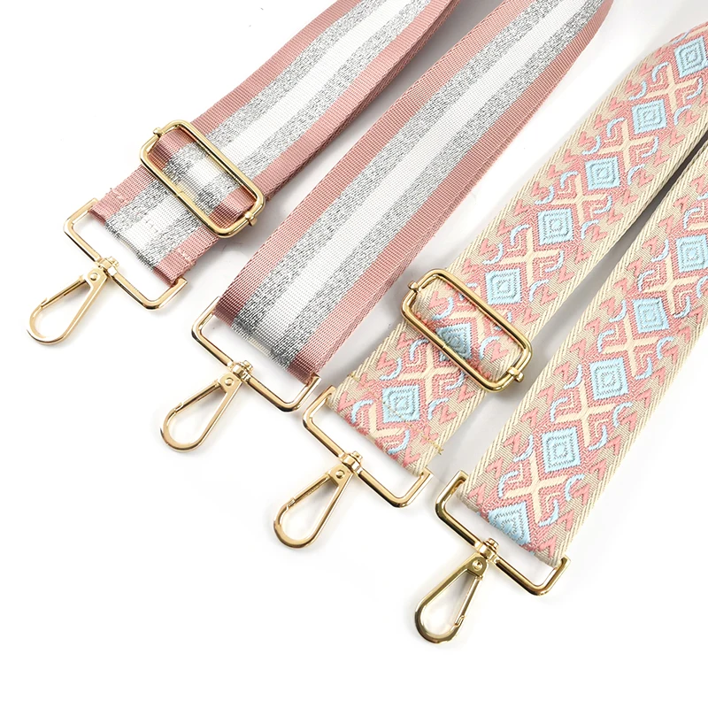 1P Deepeel 5cm Wide Handbag Straps Embroidered Bag Strap Shoulder Band Crossbody Webbing Adjustable DIY Sewing Accessories