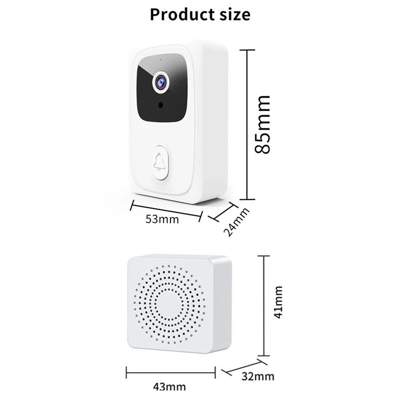 Doorbell With Camera Wireless Bundle Video Doorbell WIFI 1080P HD Outdoor Phone Door Bell Camera IR Night Vision