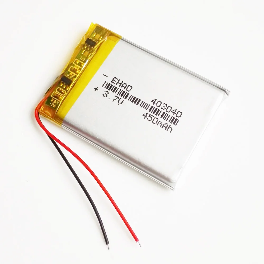 EHAO 403040 3.7V 450mAh Lithium Polymer LiPo Rechargeable Battery For Mp3 DVD E-book bluetooth headset