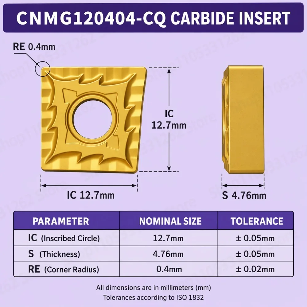 CNMG120404-CQ Impact Resistance of Steel Parts Below 40 °Diamond Outer Alloy Cutter Grains Turning Tool
