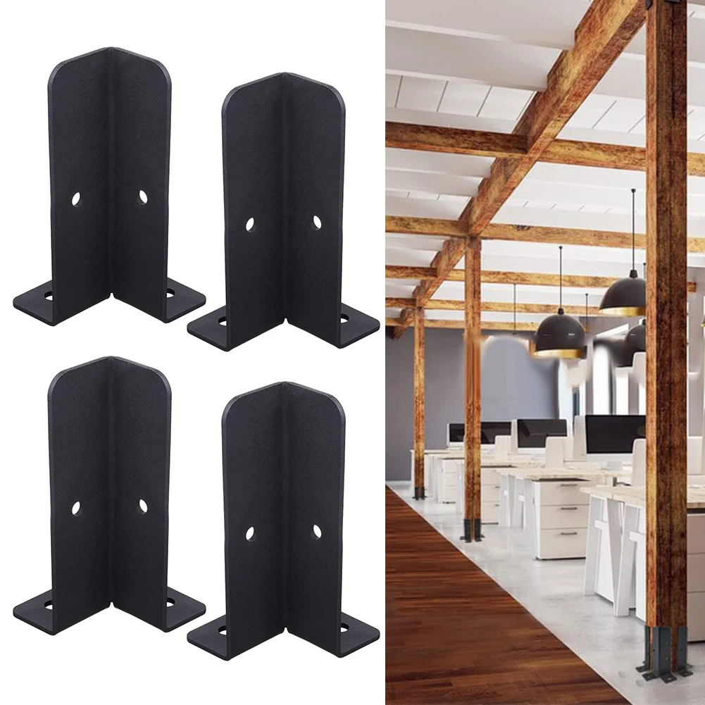 Ajustável Deck Post Anchor Base, Suporte para Pergola Railing, Heavy Duty, 4Pcs