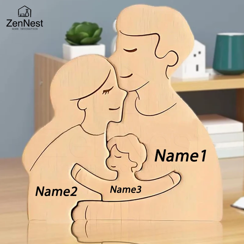 Personalized Home Jigsaw Puzzle, Customizable with Names, Wooden Home Decor, Heartwarming Gift for Thanksgiving and Mother's Day