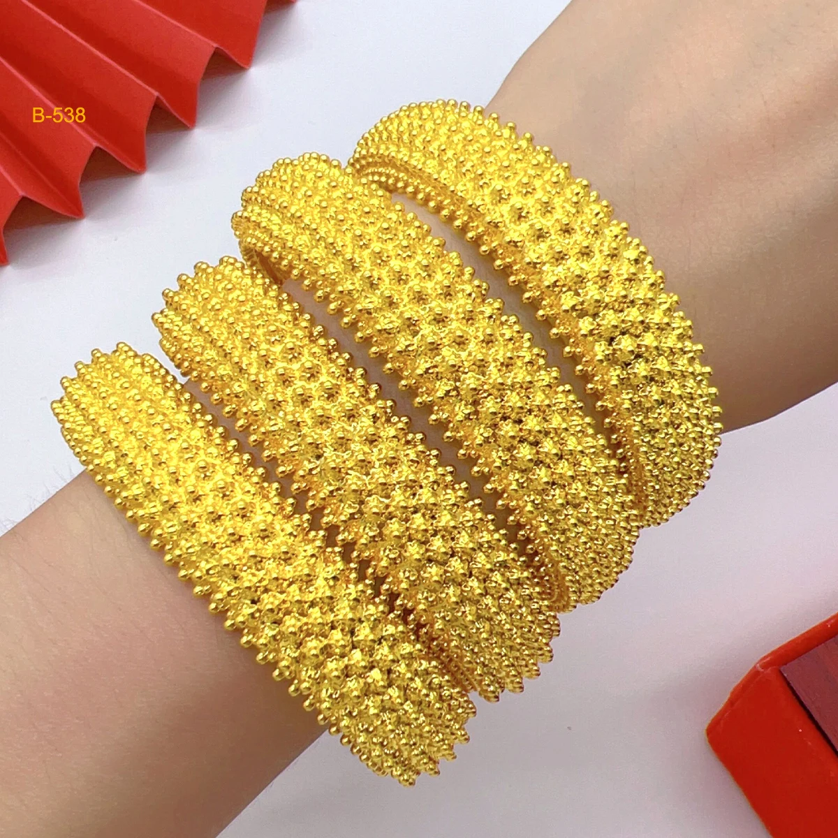 ANIID Dubai Luxury Balls Cuff Bangles 24K Gold Plated For Women Indian Ethiopian Wedding Gifts Bridal Bracelets Jewellery