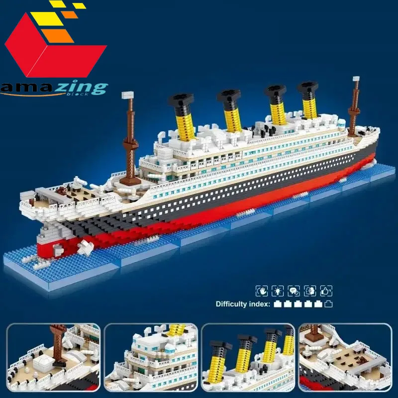 4404PCS Titanic Building Blocks Cruise Ship Mini Assemble Bricks Model Toys Kits Desktop Decoration Christmas Gifts For Children