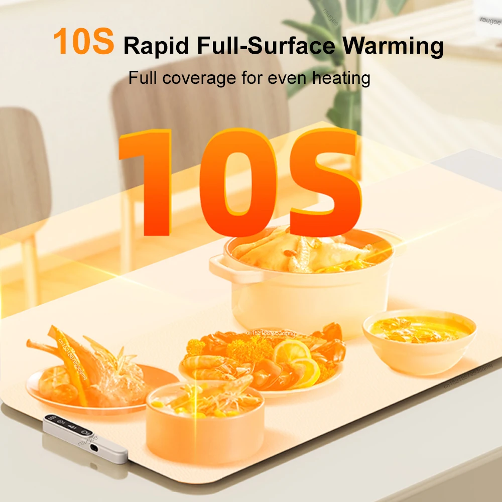 Electric Food Warmer Mat Foldable Silicone Warming Tray Portable 6 Tem Setting Full Surface Fast Heating Food Warmer Plate image 3