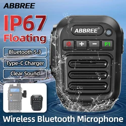 ABBREE IP67 impermeable inalámbrico Bluetooth altavoz micrófono para Baofeng UV-5R UV 5RH Quansheng UV K5 K5(8) K6 Walkie Talkie