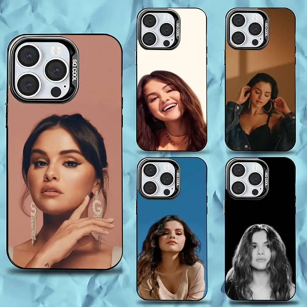 

Selena Gomez Singer Phone Case For iPhone 16,15,14,13,12,11,Pro,Max,Plus,Mini,XS,SE Anti Fall Black Matte Hard Bumper
