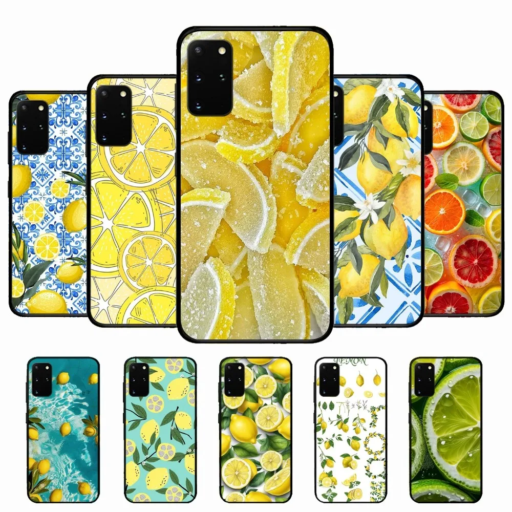 Fruit Lemon Phone Case Silicone PC+TPU For Samsung S10 20 30 22 23 24 Plus Lite Ultra Cover