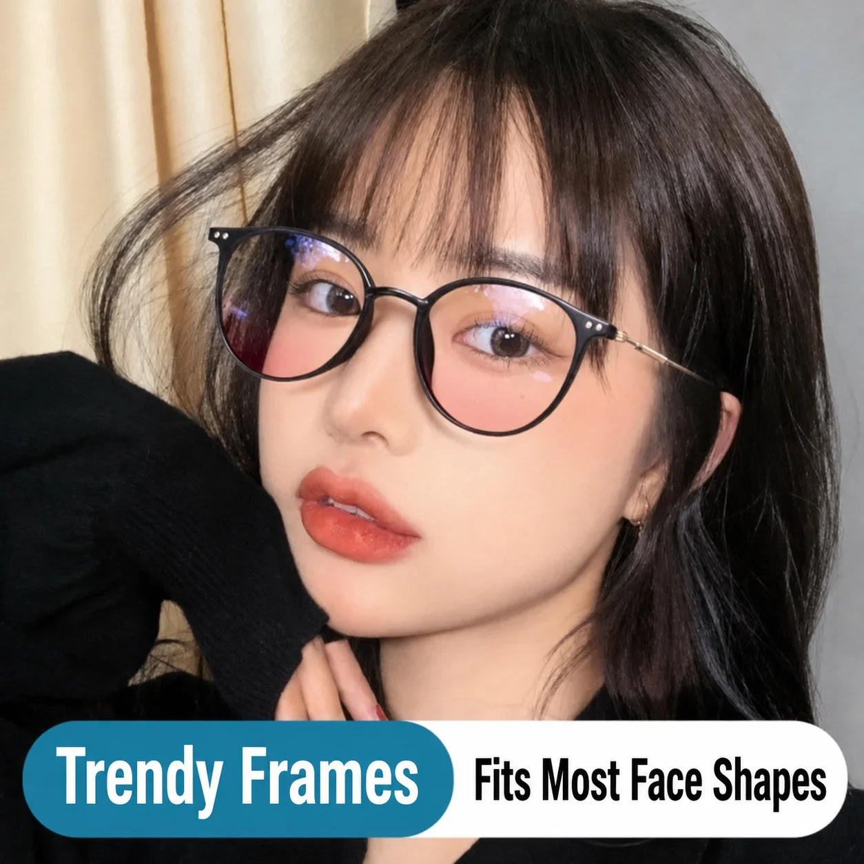 Fashion Clear Glasses Frames for Women Vintage Round Metal Eyeglasses Frame Gradient Pink Trendy Korean Style Glasses Gafas