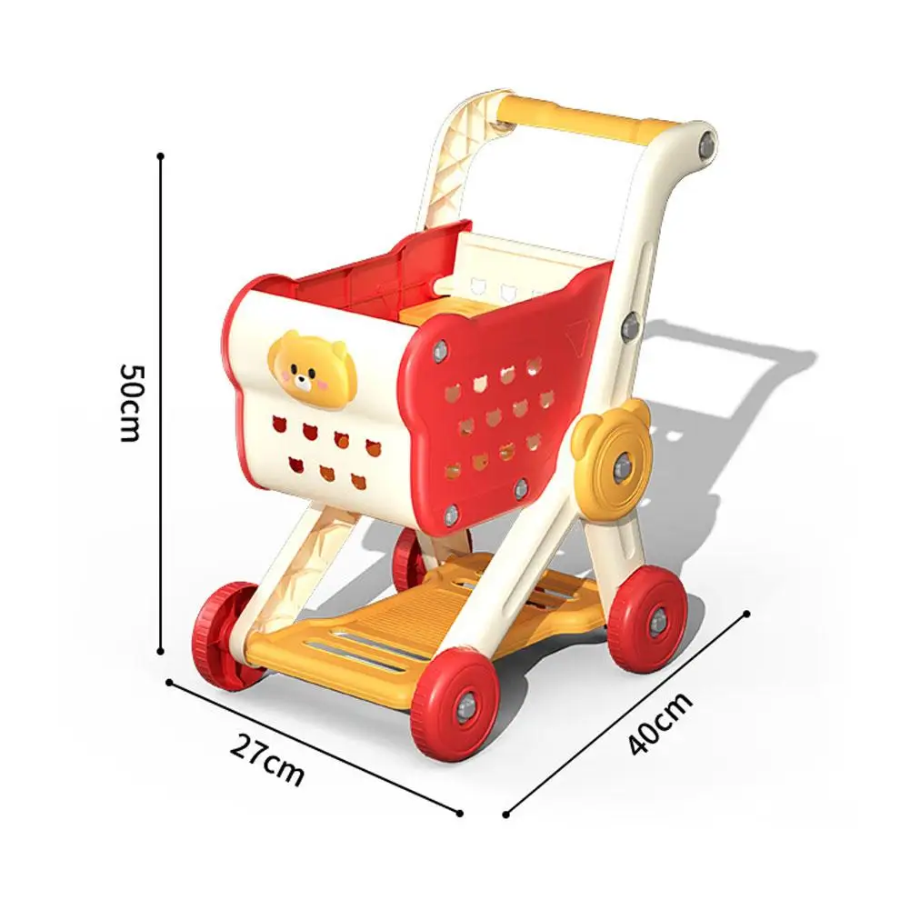 Zabawka wózek na zakupy dla dzieci, mały wózek, zabawa w dom, cięcie owoców, kuchnia domowa, supermarket, zabawki edukacyjne dla chłopców i dziewczynek.