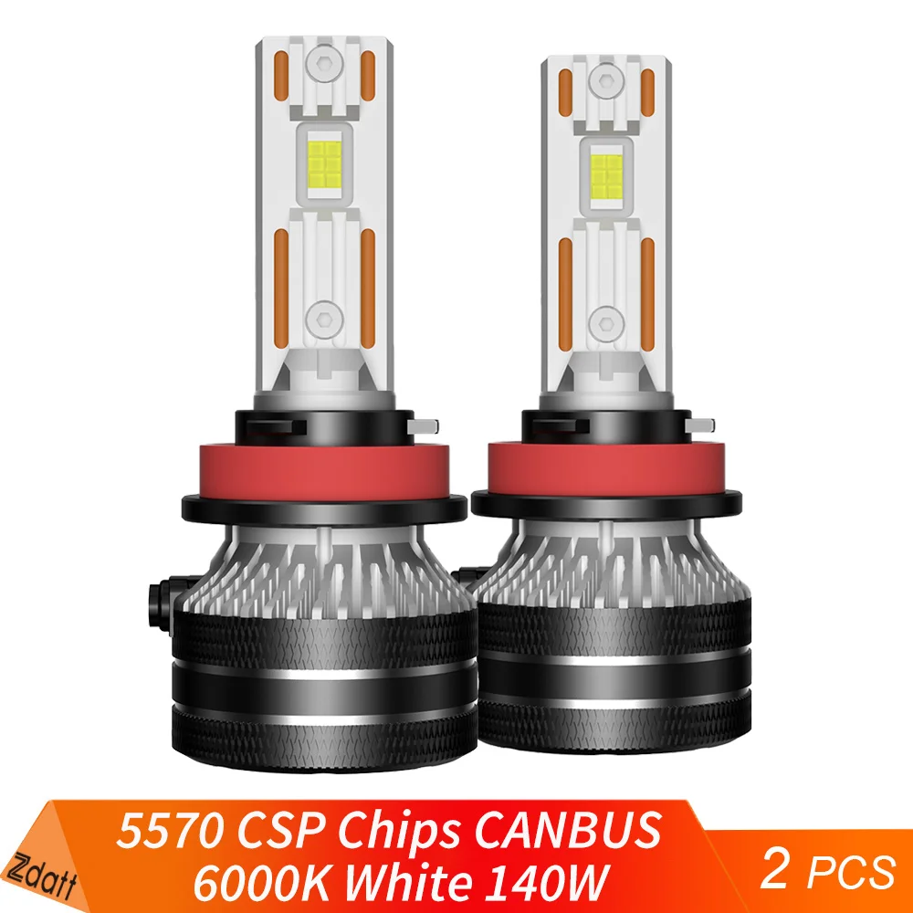 

ZDATT H7 H4 LED Canbus H1 H8 H11 H9 9005 HB3 9006 HB4 LED Headlight Bulb 140W 60000LM Turbo 12V 6000K Car Premium Lamp Kit