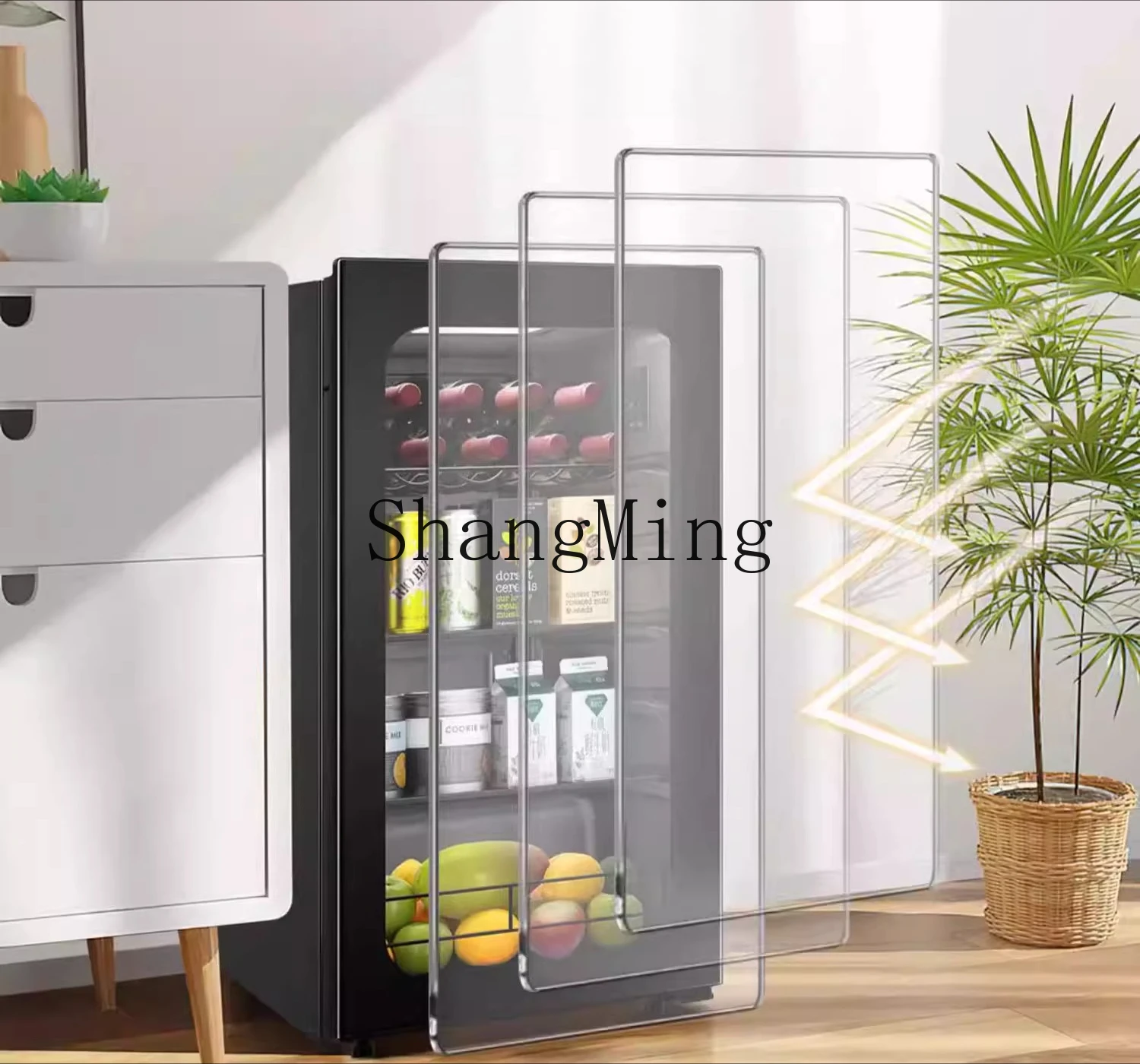 ZYY 家庭用リビングルーム茶飲料キャビネットオフィス鮮度保持キャビネットファッショナブルな冷蔵小型冷蔵庫