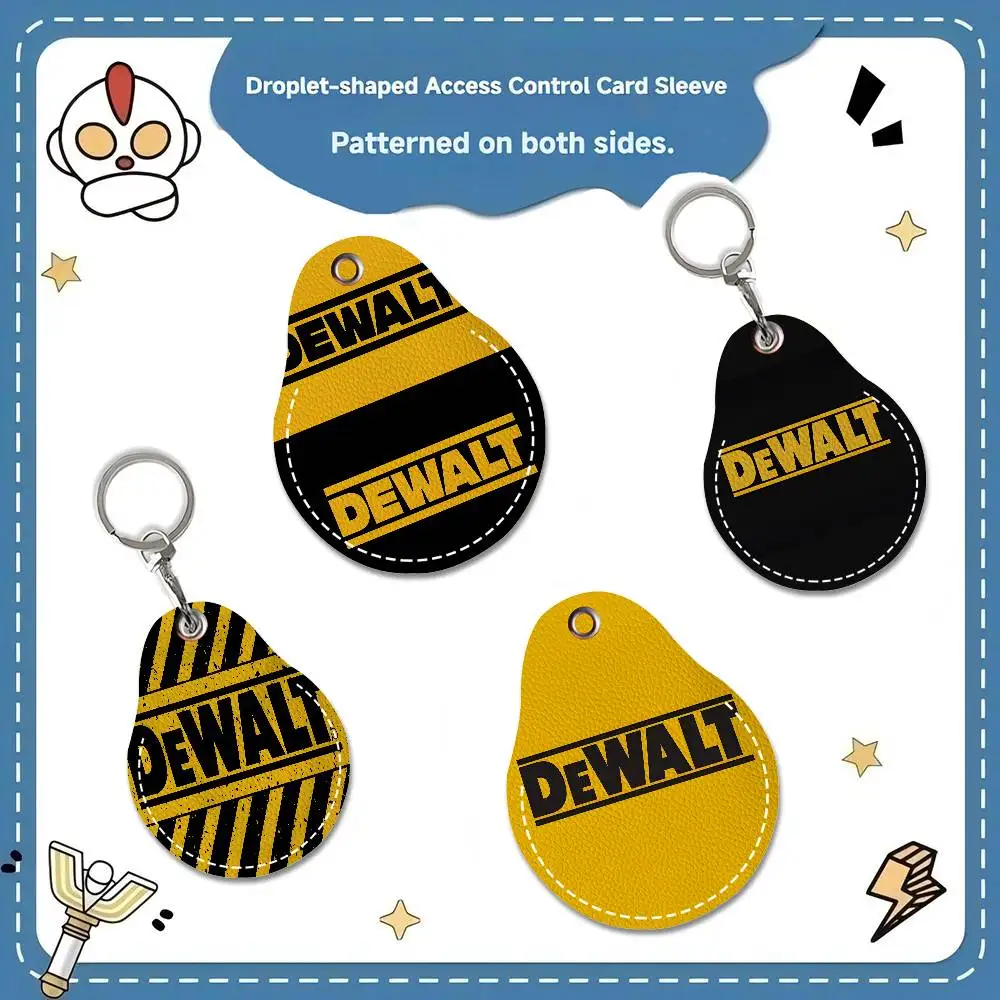 D-DEWALTS الرجال والنساء العالمي مانع االصدأ المفاتيح بو الجلود حامل بطاقة الوصول قطرة مفتاح العلامة الدائري