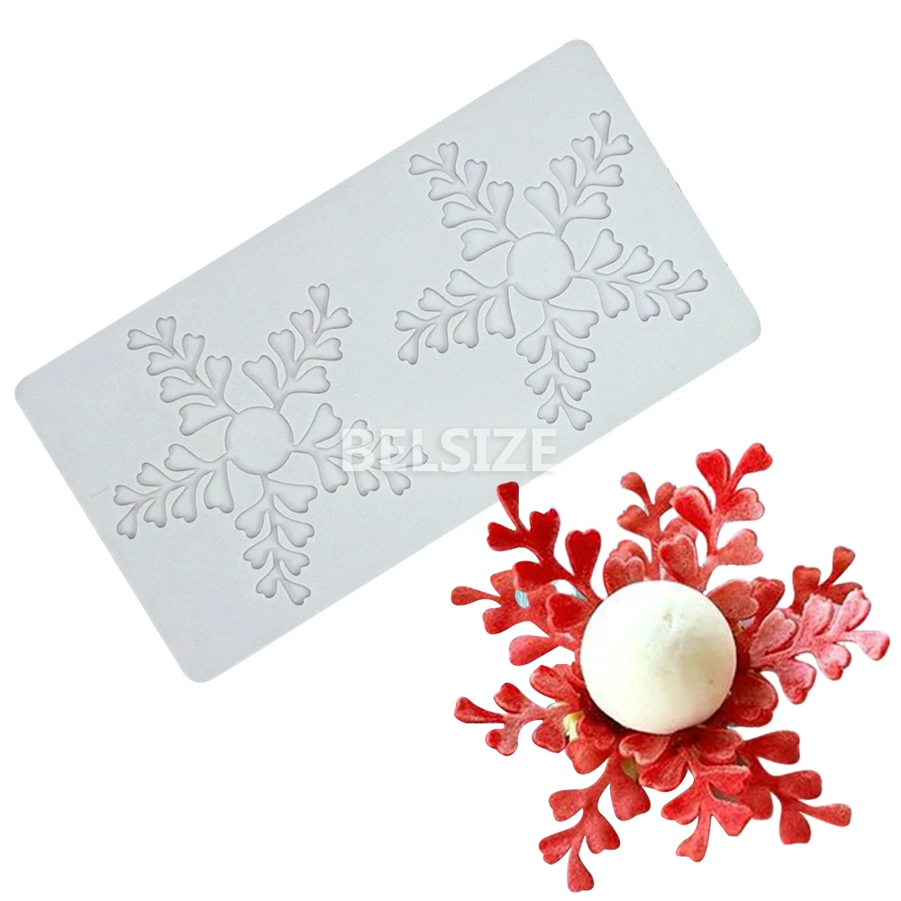 Snowflake Sugarcraft Lace Mat Christmas Sugarcraft Silicone Lace Mold  Pastry Accessories Fondant Cake Decorating Tools