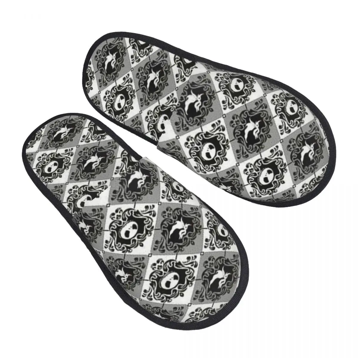 

Женские домашние тапочки Джека Скеллингтона с маленькими цветами на заказ, уютные теплые пушистые тапочки из пены с эффектом памяти, домашняя уличная обувь