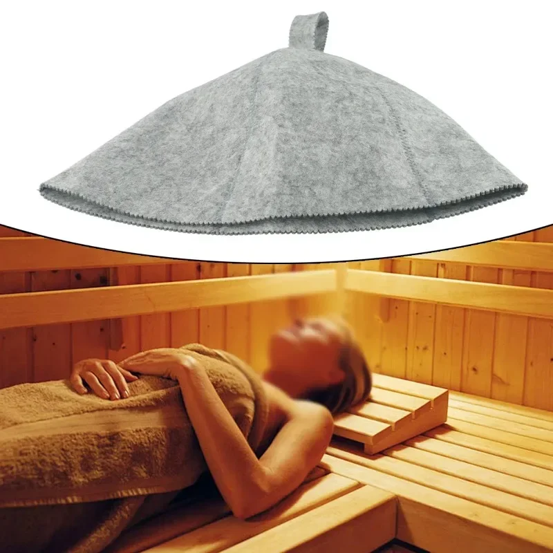 1 stks Wolvilt Sauna Hoed Warm Houden Bad Haar Bescherming Voor Huid Hoofd Anti-Hitte Spa Sauna Hoed Badkamer Cap Accessoires