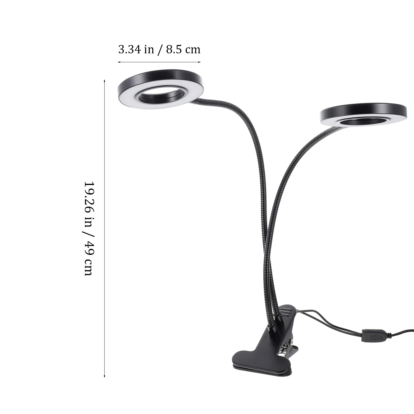 Lampada per la crescita delle piante a doppia testa Design con morsetto Altezza regolabile Uso interno Alluminio ABS Durevole Luce per piante a doppia testa Pratica