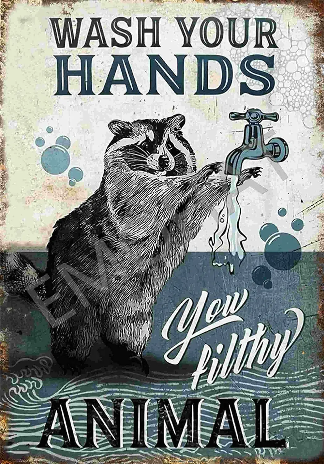 Metal Vintage Decor Wash Your Hands You Filthy Animal Bathroom Poster Laundry Room Country Home Decor Decoration Art For Home K