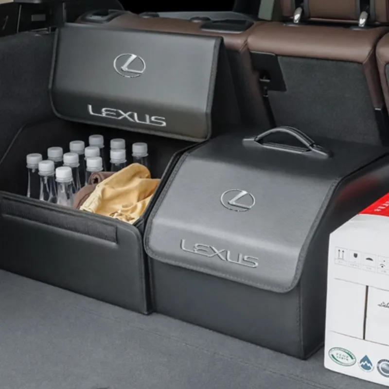 صندوق تخزين جلدي لصندوق السيارة حقيبة منظم تلقائي قابلة للطي لكزس F SPORT LBX NX RX 350h 450h ES UX 300e GS GX IS LS LX CT LC #2