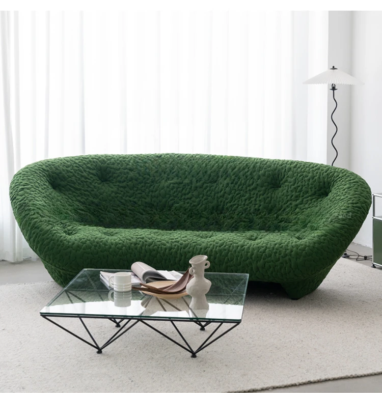 Sofa Designer Model Art Minimalist Creative Arc Retro Green Sofa