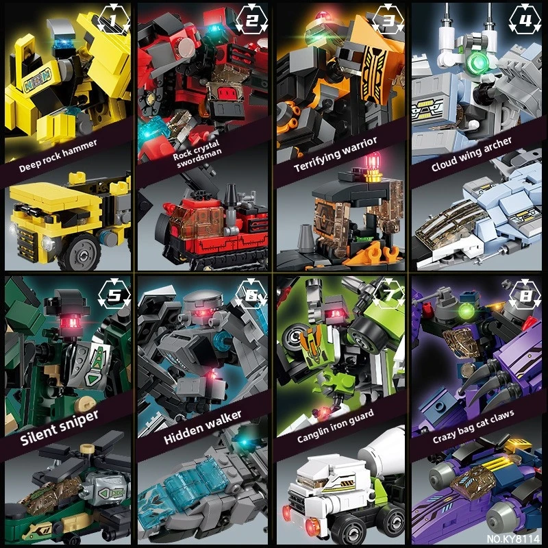 Dual-Mode Transformable Mecha Robot Puzzle Building Block Set Boys' Toy