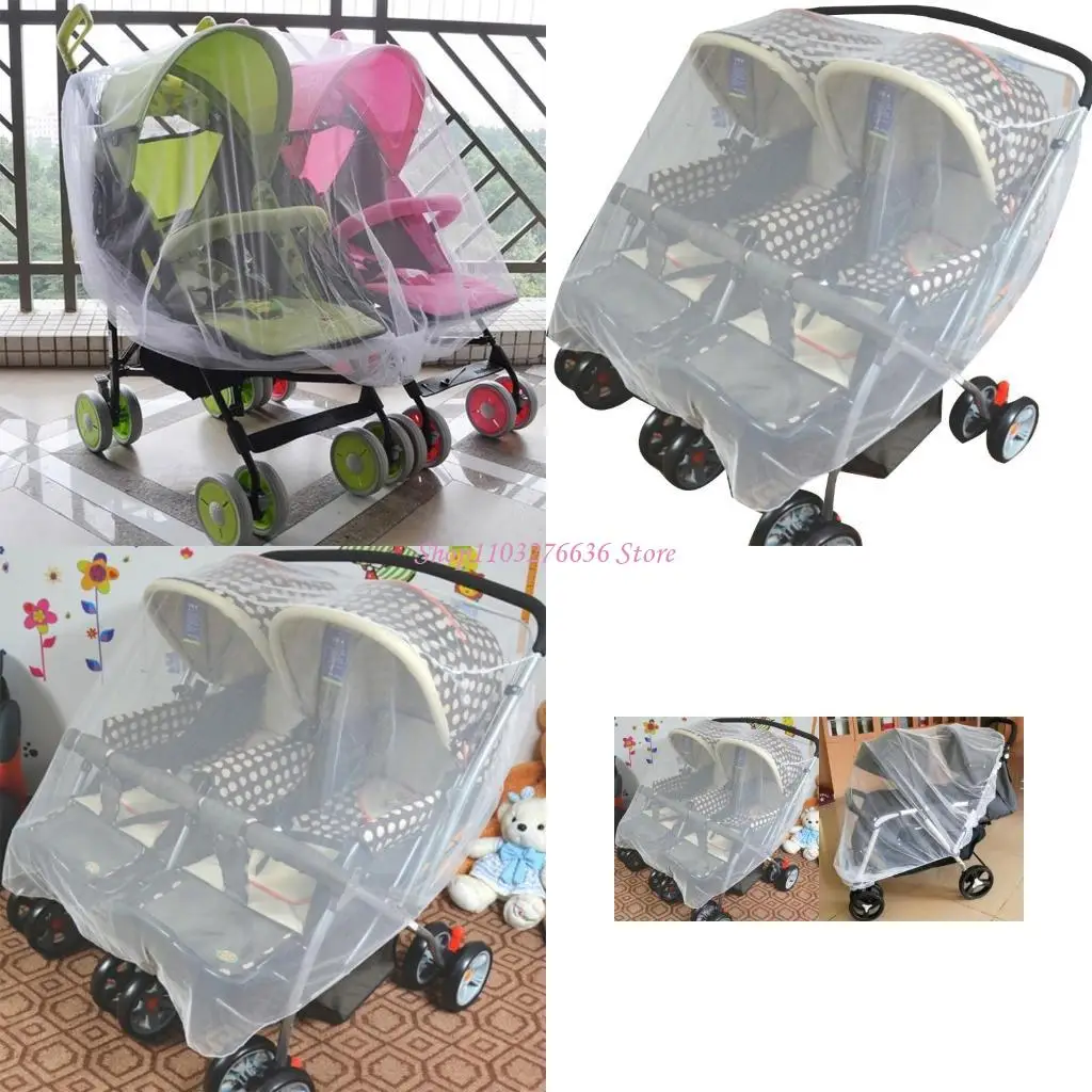 

R6FD Sun Защитная сетка для двойной коляски тонкая сетчатая крышка для дышащей комара сети