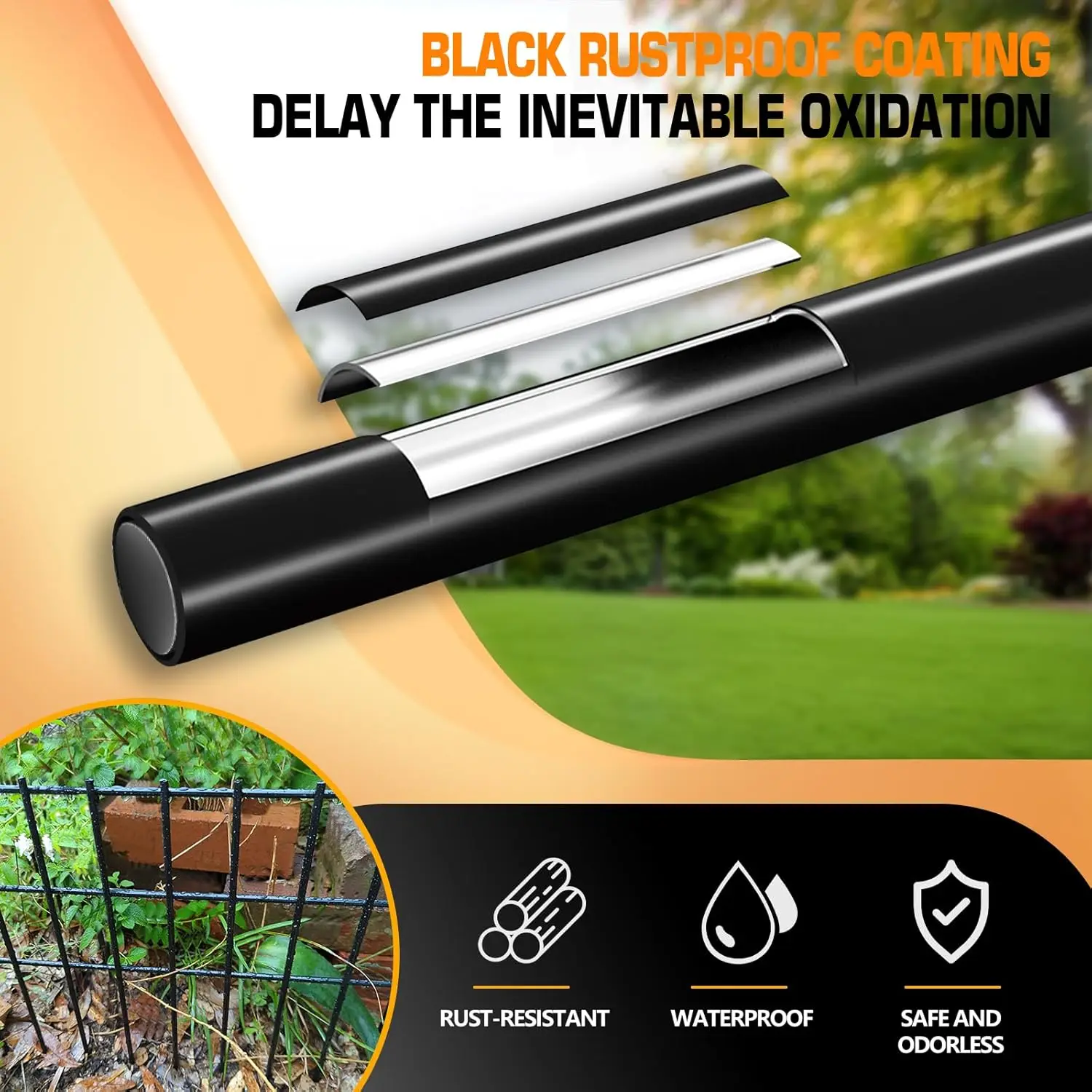 Recinzione barriera per animali senza cifre a 32 pannelli, 32 piedi x 13 pollici, difesa da giardino in metallo per conigli e cani