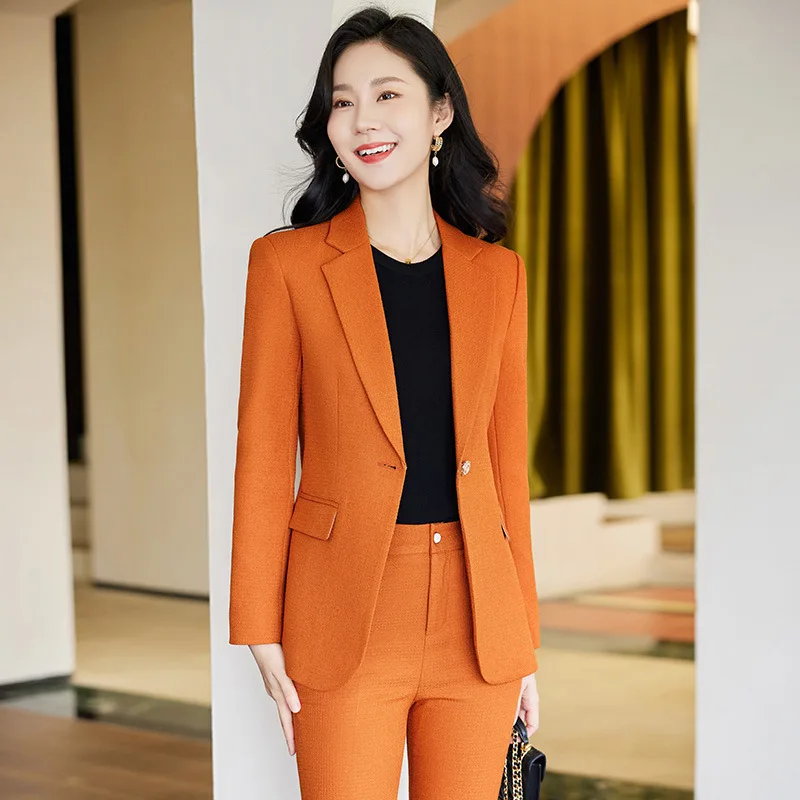 

Women OL Styles Business Work Wear Suits Blazers Femininos Pantsuits Office Ladies Professional Career Interview Trousers Set