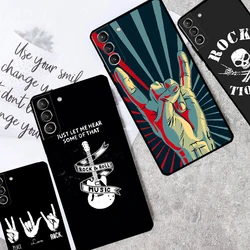 Custodia Rock Roll Skull per Samsung Galaxy S24 S21 S22 S23 Ultra Plus S20 FE S8 S9 S10 Note 10 20 Ultra Cover