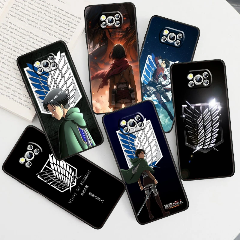 

Attack On Titan Popular Anime For Xiaomi Mi Poco F5 F4 F3 X6 X5 X4 X3 M6 M5 M5S M4 M3 C65 Pro GT NFC 5G Black TPU Phone Case