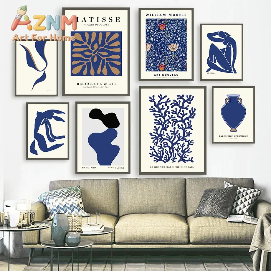 Retro Matisse Girl Coral William Abstract Nordic Posters And Prints Wall Art Canvas Painting Wall Pictures For Living Room Decor