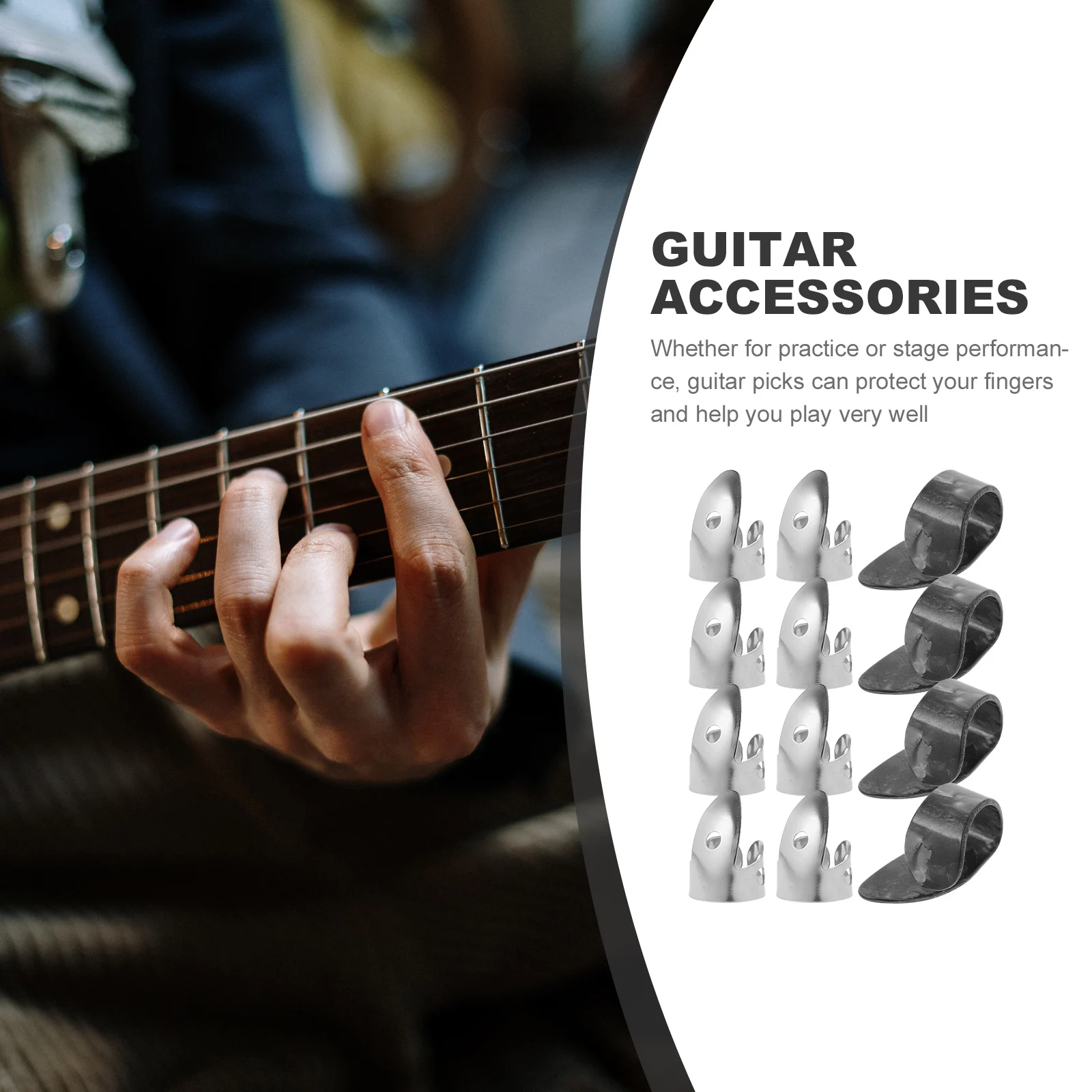 

12 Pcs Guitar Pick Thumb Picks for Accessories Men Finger Metal Acoustic Guitars