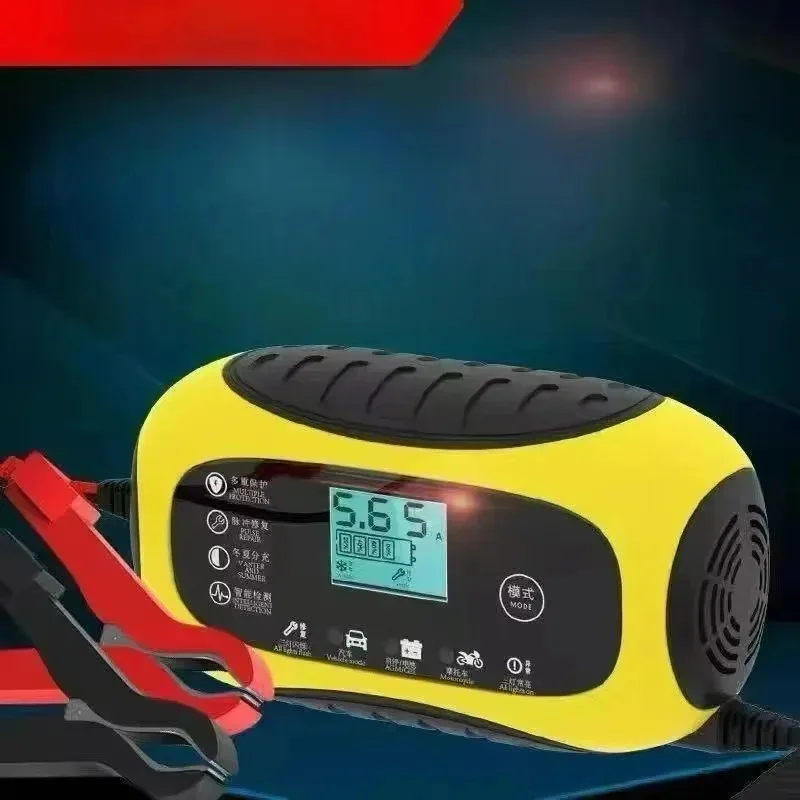 

12V 6A for Car Battery Charger Fully Car Motorcycle Automatic Smart Charger LCD Display Lead Acid Pulse Repair Power