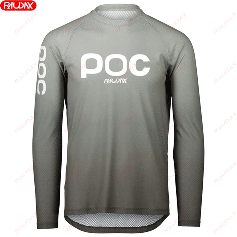 RAUDAX POC New MTB Downhill Cycling Shirt Off Road Motorcycle Breathable Long Sleeve Mountain Bike Preshrunk Water Riding Shirt