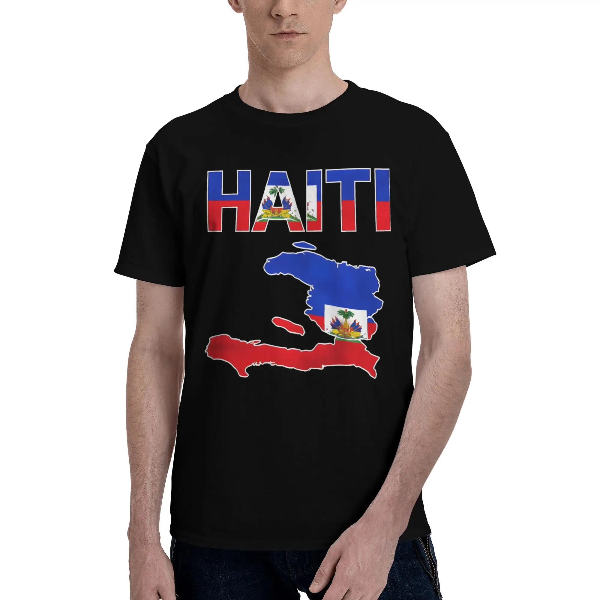 Haiti Flag Tee Shirt for Men Women Gift Idea T Shirts  Cotton Clothing