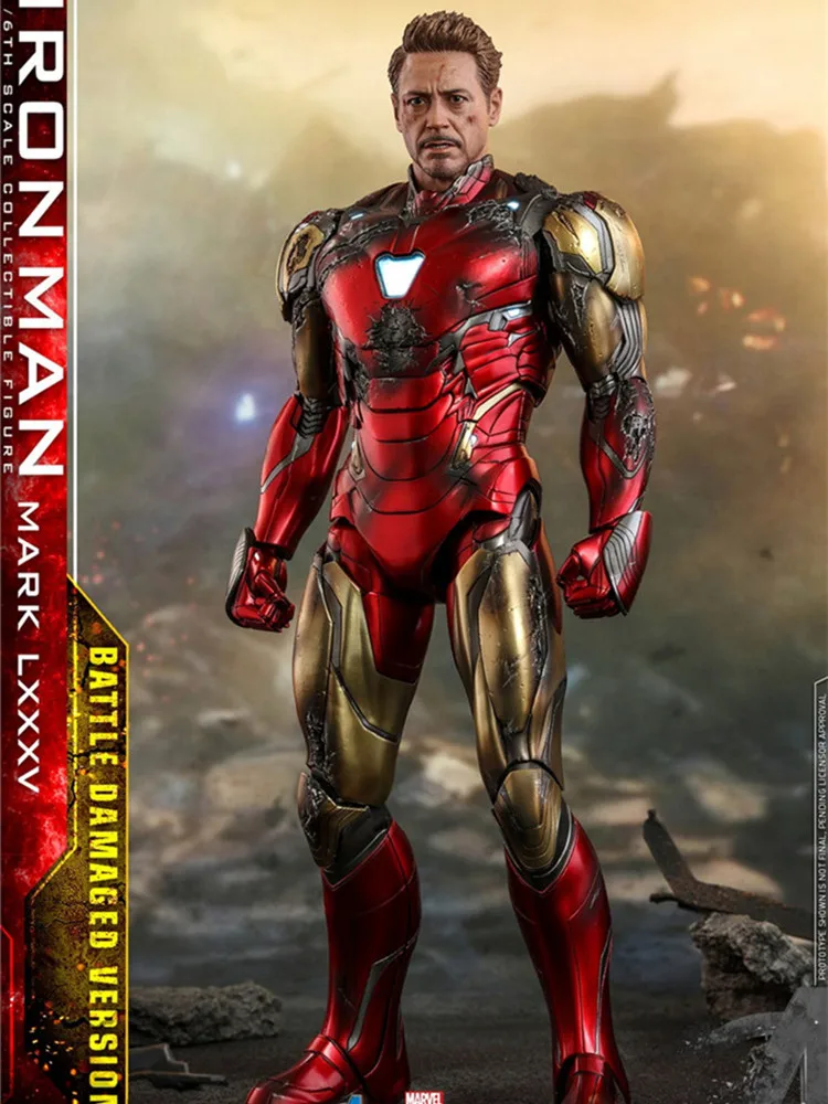 

Marvel The Avengers 4 Iron Man Mk85 Original Hot Toys Battle Damaged Edition In Stock Joints Movable Favorite Model Ornaments