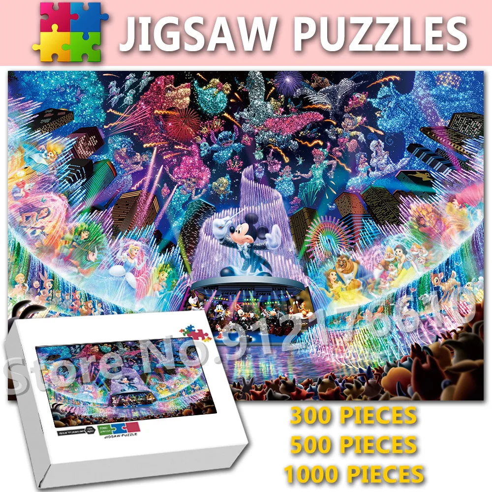 Puzzle de Concert Mickey Wonderland, puzzle de fête princesse Disney en bois, décompression éducative, jeu familial, jouets cadeaux