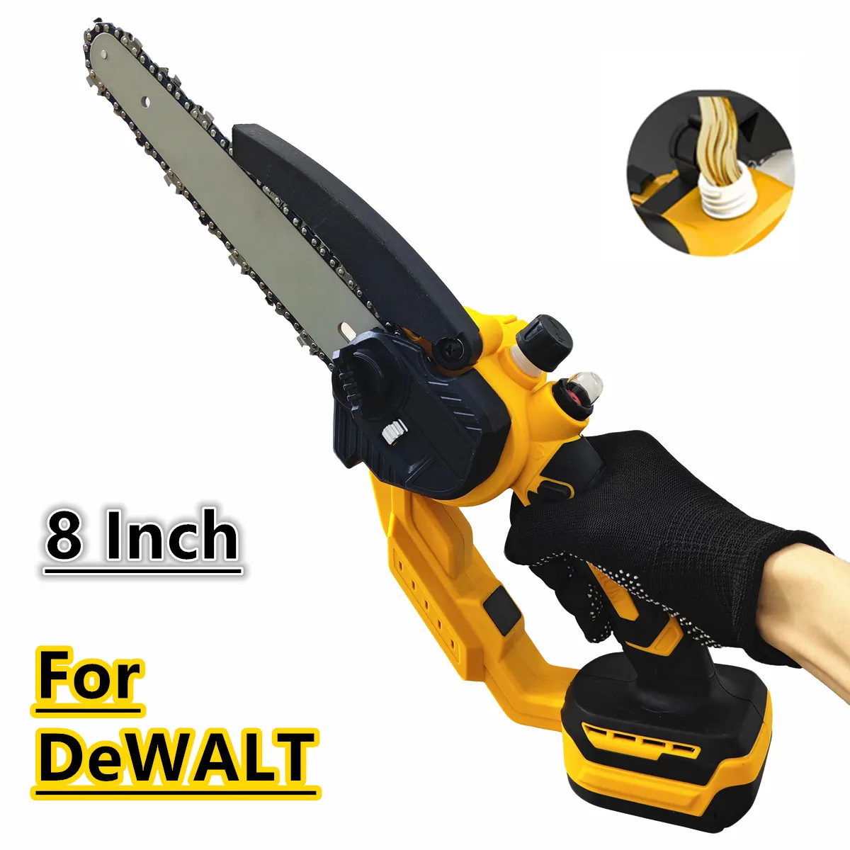 

For DeWALT 20V Battery 8 Inch Electric Chainsaw Lubrication System Cordless Portable Electric Chain Saw Garden Power Tool