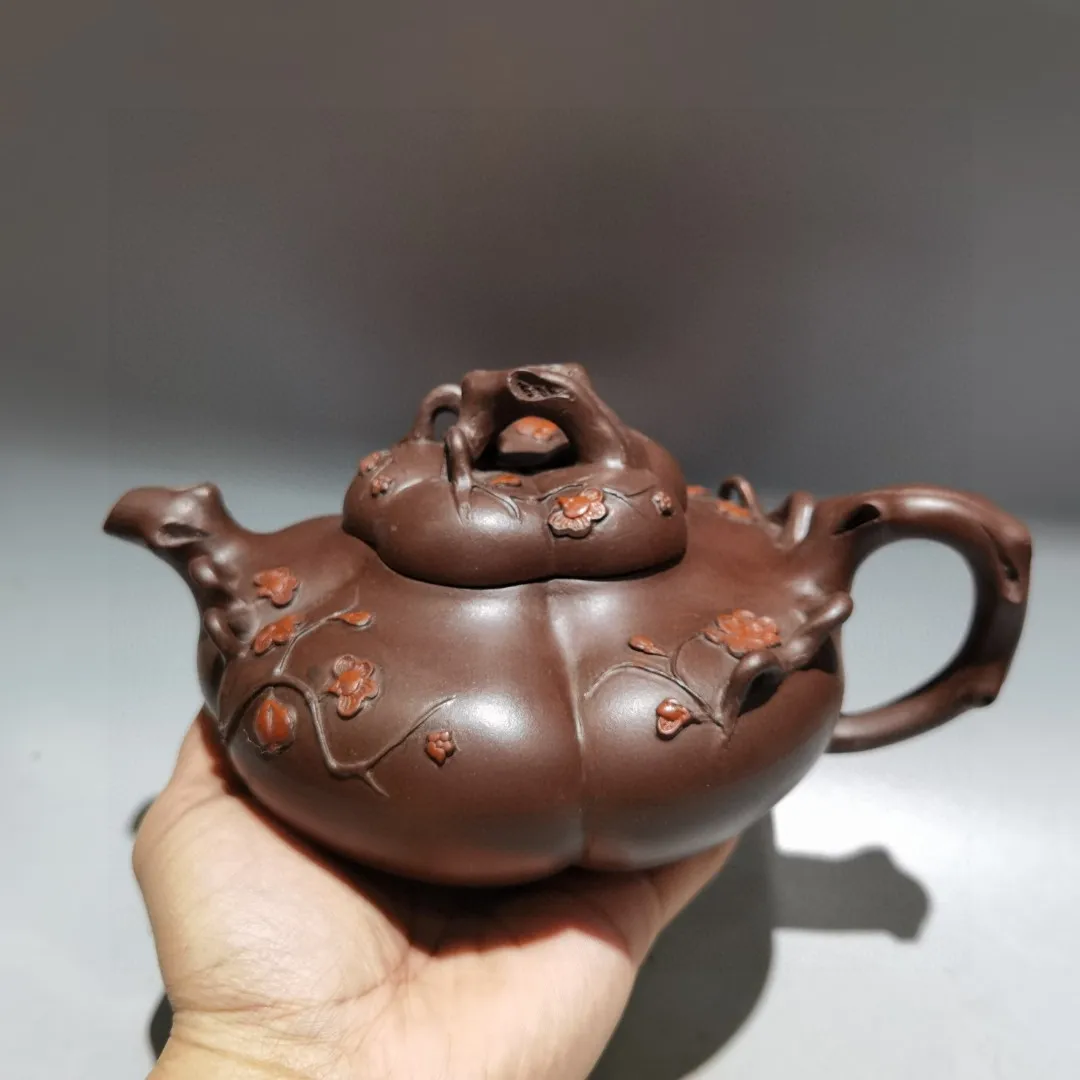 Yixing Purple Clay Teapot plum blossom pattern Plum tree stump pot Teapot Pot Tea Maker Office Ornaments