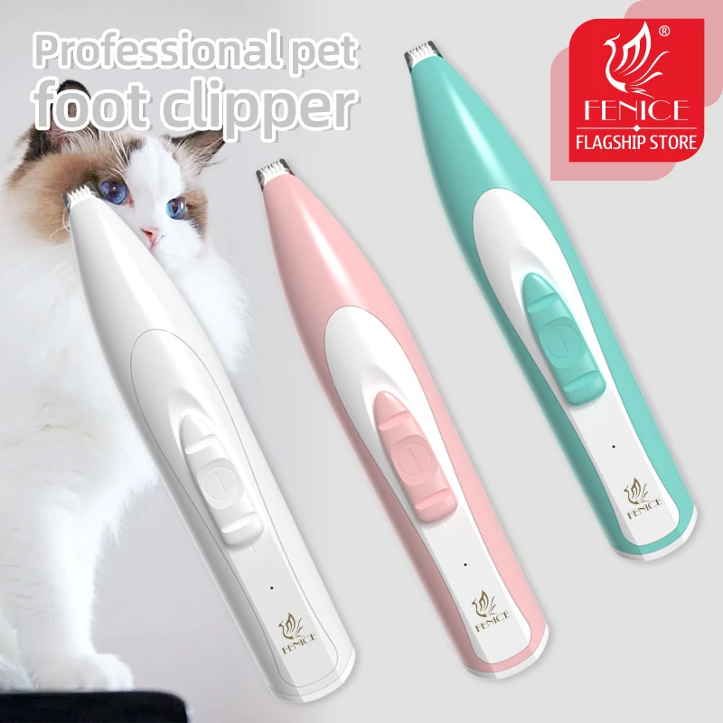 Fenice Dog Clippers Professional Pet Foot Hair Trimmer Dog Grooming Hairdresser Shear Butt Ear Eyes Hair Cutter Machine Remover