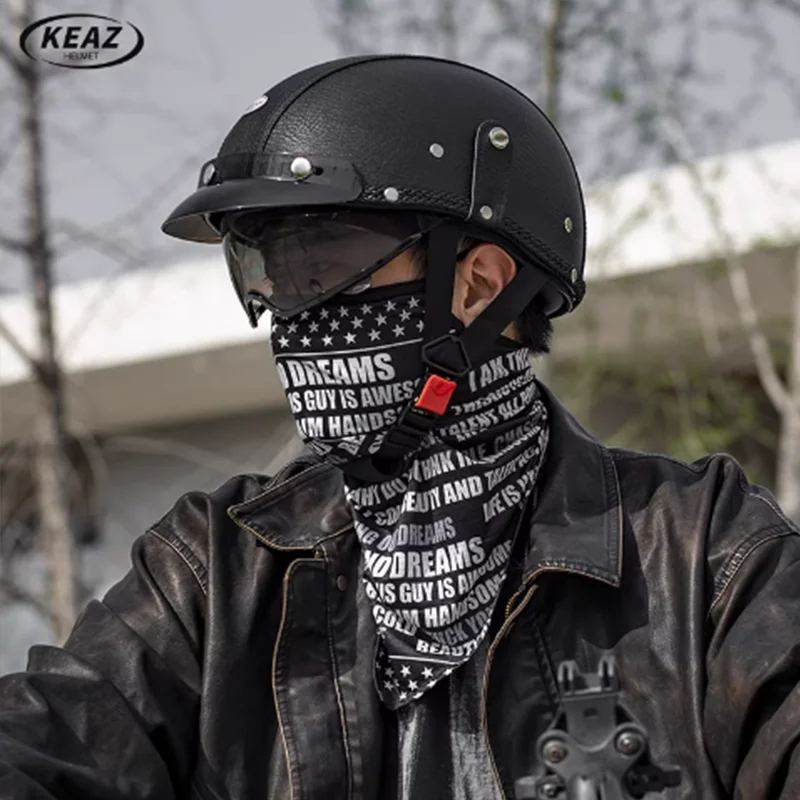 

DOT Certified General Purpose Half Helmets Vintage Motorcycle Electric Bike Helmet for Pedal Riders All Seasons