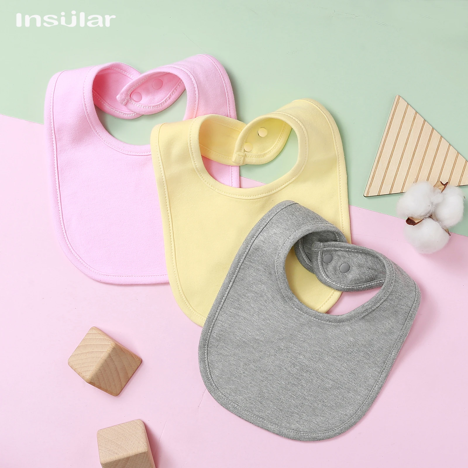 Insular Baby Bib Soft Cotton Baby Drool Bibs Cute Scarf Comfortable Drooling and Teething Towel Newborn Feeding Saliva Towel