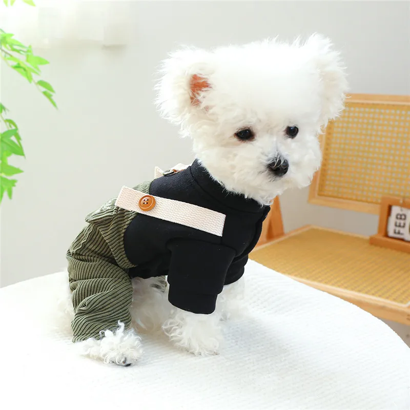 Corduroy Puppy Cat Overalls Jumpsuit Pet Autumn Spring Dog Clothes For Small Medium Dogs Pet Jacket Tracksuit Chihuahua Shih Tzu