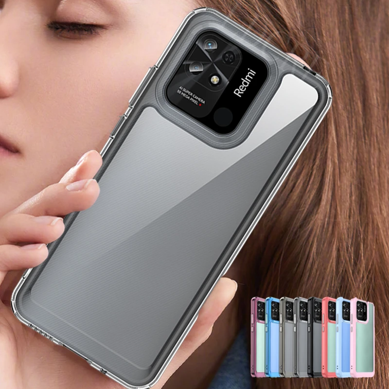 For Poco C40 Case Cover Xiaomi Poco C40 Capas Shockproof Armor Bumper Back Transparent Colour Clear For Fundas Poco C40 Cover