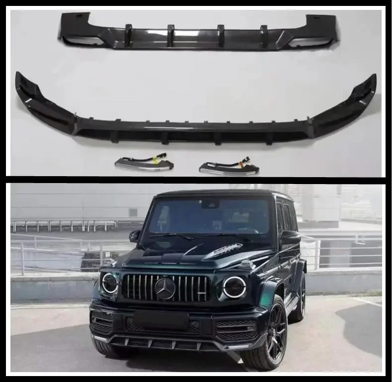 TOP STYLE CARBON FIBER REAR TRUNK SPOILER FRONT LIP & REAR BUMPER DIFFUSER For Mercedes-Benz W464 G-CLASS W464 G500 G550 G63