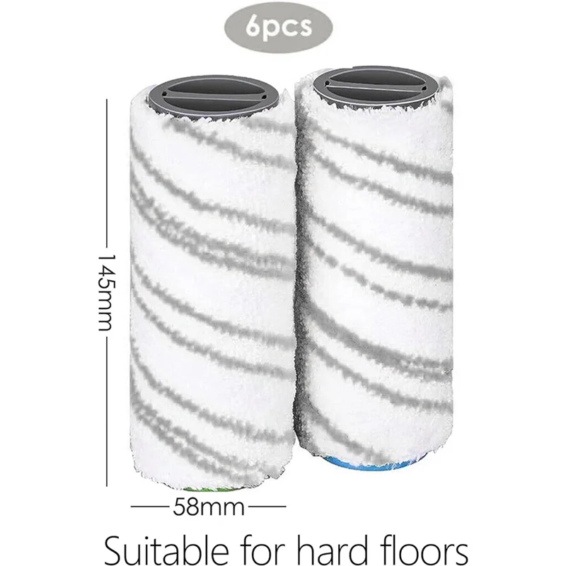 A74X-Microfibre Roller Set For Karcher FC7 FC5 FC3 FC3D EWM2 Electric Hard Floor Cleaner 2.055-007.0/2.055-006.0 Easy Install Gr