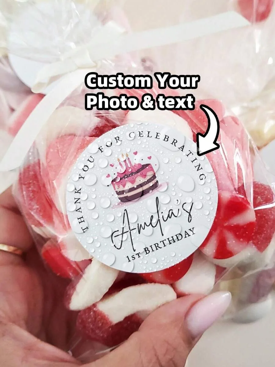 

500PCS Custom Stickers and Custom Personalize Business Wedding Birthday Stickers DIY Your Own Logo Stickers Personalize Stickers