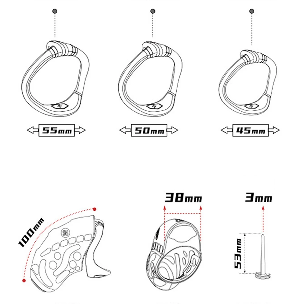 Electric Shock Chastity Cage With 3 Rings Set Male Abstinence Cock Cage Lock 3D Printing Lightweight Penis Cage Sex Toys For Men